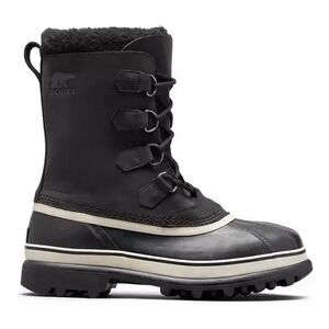 Sorel NIB Caribou Waterproof Black, Dark Stone Insulated Snow Boot Men Sz 9